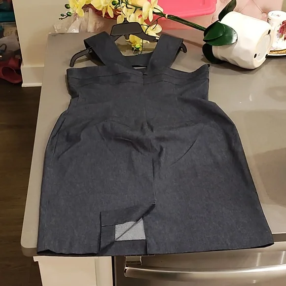 Jessica Howard Cleopatra neck cutout denim dress - Picture 4 of 12